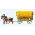 Preiser #30477 Horse-drawn Wagon -- Hay W/driver & Load. Fixed Price $46.79.
