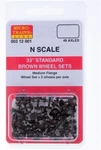 Micro Trains Scale 33" Standard Brown Wheel Sets 48 Pc (401-B) 00312001. Fixed Price $16.47.