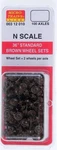 Micro-trains 312010 36" Wheelsets Plastic Nonmagnetic Brown Axles (100PCS). Fixed Price $33.18.