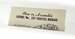 Scarce Postwar Lionel 321-100 Instruction Sheet C1O Mint. Fixed Price $80.00.