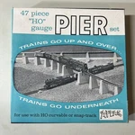 Atlas Train Ho Gauge Model Railroad 47 Piece Trestle/ Bridge Pier Set W/box. Fixed Price $20.00.
