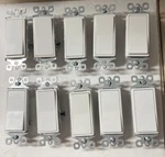 10 Pcs White Rocker Switches Open Pack + Store Returns - Some Missing Screws. Fixed Price $12.99.
