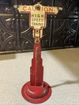 Vintage 1930'S Marx Pre-war Caution High Speed Trains Sign Tall. Fixed Price $7.99.
