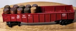 Lionel 6462-100 Bright Red Nyc Gondola- Barrels. Fixed Price $18.75.