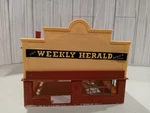 I50B Vintage Ho Scale City Railroad Side Weekly Herald Newspaper Building. Fixed Price $15.00.