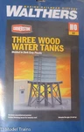Walthers Ho #933-3507 Wooden Water Tank -- Kit (3 In Pkg) Each 4 X 2-3/8". Fixed Price $12.73.