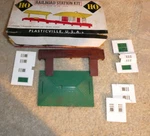 Vintage Plasticville Scale Railroad Station Building Kit Box HO-100. Fixed Price $18.00.