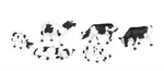 Preiser Ho Cows Black, White PKG(6) 10145. Fixed Price $24.98.