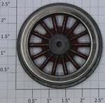 Lionel SM-72X Red Spoked 2-1/2" Std. Gauge Electric Loco Super Motor Plain Wheel. Fixed Price $12.00.