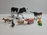 Learning Resources Farm Animals Mixed Lot Of 9 Pig Duck Cow Bull Goat Dog. Fixed Price $18.00.