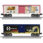Lionel 6-29965 Art Boxcar 2-PACK, Gauge, Nib. Fixed Price $65.00.
