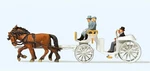 Horse Drawn Wedding Carriage Open Figures Set Preiser 30496. Fixed Price $54.61.