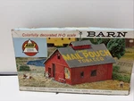 Chew Mail Pouch Tobacco Advertising Barn Ho Scale Model Train Kit W/ Figures Ahm. Fixed Price $42.00.