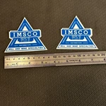 Imsco Stickers Industrial Mine Supply Triangle Blue White 3.5 X. Fixed Price $12.99.