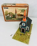 Vintage Tyco No Scale Building 941:700 Lighted Church Assembled With Box Used. Fixed Price $12.95.