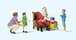 Preiser 10763 Ho Scale Santa In Chair, Mother And 2 Children. Fixed Price $32.99.