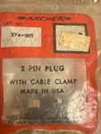 Vintage Archer 274-201 Polarized Prong Plug W/ Cable Clamp Radio Shack Nos. Fixed Price $16.99.