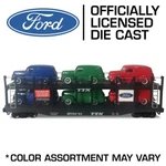 Menards Open Auto Carrier Rack & 6 Die Cast 1948 Ford Panel Vans! Scale Gauge. Fixed Price $84.95.