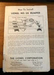 Original Lionel No. 26 Bumper Operating Instructions Handbill. Fixed Price $10.00.