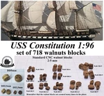 Revell Uss Constitution, United States 1:96 - Set Of 718 Walnut Blocks For Model. Fixed Price $246.00.
