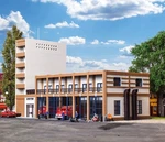 Ho Scale Buildings - 43759 H0 City Fire Station, Five Track Kit. Fixed Price $84.67.