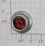 Lionel 260E-14 Red Spoked Lead And Trailing Truck Wheel With Rim. Fixed Price $5.00.