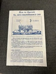 Lionel 1959 6812-22 Maintenance Car Instruction Sheet. Fixed Price $9.95.