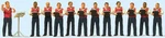 Preiser New #10599 1/87 Scale Set Of 12 Men's Choir With Conductor & Stand. Fixed Price $55.99.