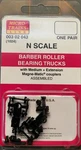 Micro Trains 003 043 Barber Roller Bearing Trucks W/ Med.(+) Ext. Cpls 1024. Fixed Price $10.00.
