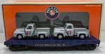 Lionel 6-17563 Gauge Santa Fe Flatcar W/ Two 1953 Pickups Ln/box. Fixed Price $22.54.