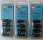 Kadee Ho Scale (3 Sets) #580 Bettendorf Aar Self Centering Caboose Trucks. Fixed Price $36.99.