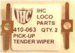 P410-063 Pick-up Ho Tender Wheel Contact Wipers. One Set Of 2, New Ihc & Mehano. Fixed Price $11.99.