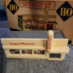 Vintage HO-74 Miniature Plasticville Super Market Kit With Box Is. Fixed Price $11.50.