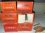 Lionel Empty Boxes Lot #2521 #2523 #3370 #6530. Fixed Price $89.99.