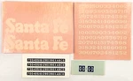 Champ Scale Decals #EH-107A Santa Fe Hood Diesel Locomotive (white Lettering). Fixed Price $7.89.