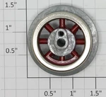 Lionel SLS-257-3 Red Spoked 1-5/8" Gauge Steam Loco Gear Wheel W/screw Boss. Fixed Price $10.00.