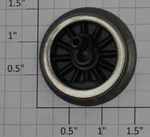 Lionel 249E-26 Black 12-SPOKE Plain Wheel, Nickel Rim-w/ Eccentric Stud (10). Fixed Price $50.00.