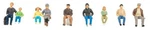 Faller 151663 Ho Scale Sitting People -- Set #2 PKG(9). Fixed Price $27.99.