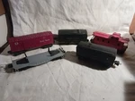 Gauge Post War Lionel Log Car, Baby Ruth, Caboose, Tenders 2689W & 6654W 5CARS. Fixed Price $30.00.