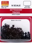 Micro-trains 00310020 Bettendorf Trucks With No Couplers (pair Of 10). Fixed Price $58.84.