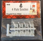 Campbell Scale Models 930-75 Ho Park Benches Plastic (pack Of 4). Fixed Price $9.34.