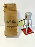 Lionel # 93 Water Tank Accessory Silver Red Prewar Gauge Original Box. Fixed Price $39.00.