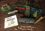 Lot: Brakeman Car, #6465 Tank, #6017 CABOOSE,#6042 GONDOLA,#252 Xing Gate,extras. Fixed Price $75.00.