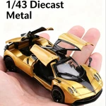 1:43 Scale Gold Pullback Racing Car, Diecast Model Doors Open Collectible. Fixed Price $13.89.