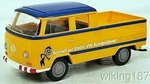 Wiking New Ho 1/87 Scale Vw T2 Crew Cab Bus Yellow & Blue Marked For Service. Fixed Price $34.39.