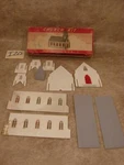 I20B Vintage Plasticville Scale Train Building Church Kit Box. Fixed Price $19.99.