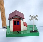Train Lionelville Railroad Crossing Station Man With Lantern Untested. Fixed Price $35.00.