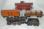 Ives Prewar Standard Gauge 1132 Steam Freight Set, # 710, Boxed, Ex-plus. Fixed Price $3900.00.