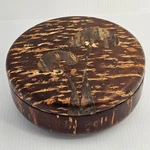 Japanese Sakura Cherry Tree Bark Lacquered Interior Vintage Box 7" Diameter. Fixed Price $75.00.
