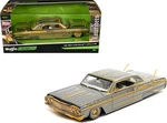 1964 Chevrolet Impala Ss Gray Metallic With Gold Graphics Lowriders Car. Fixed Price $44.99.